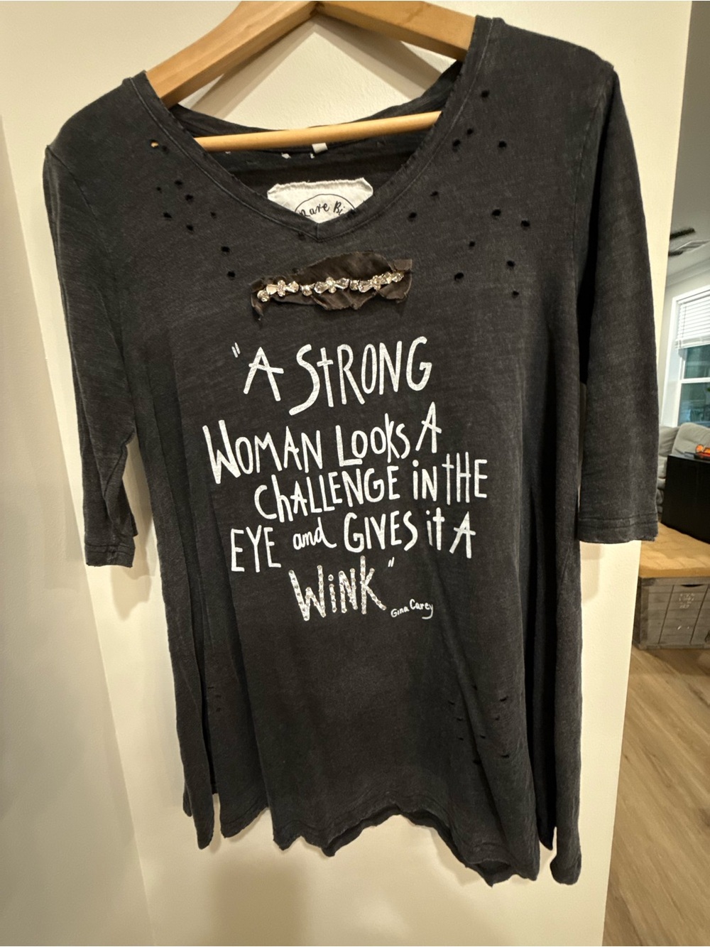 A Strong Woman Charcoal Graphic Short Sleeve Tee